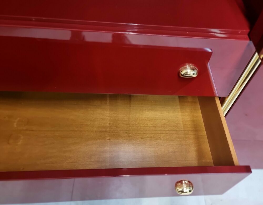 CREDENZA LEGNO ROSSO LACCATA