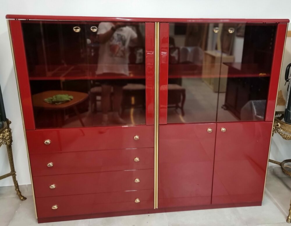 CREDENZA LEGNO ROSSO LACCATA