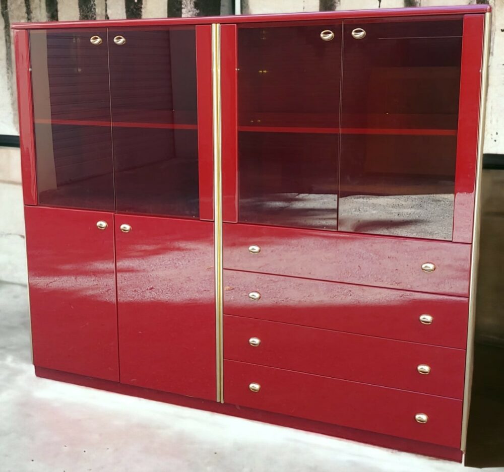 CREDENZA LEGNO ROSSO LACCATA